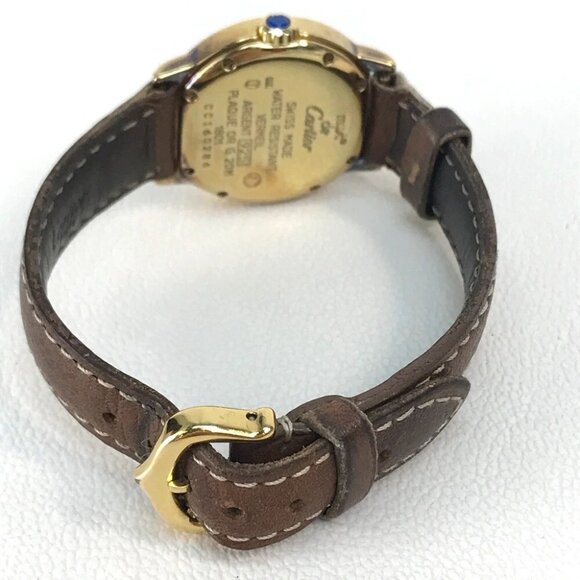 CARTIER 1801 vintage Must Rondo Vermeil Women\'s Wristwatch SV925/Leather belt main image 8